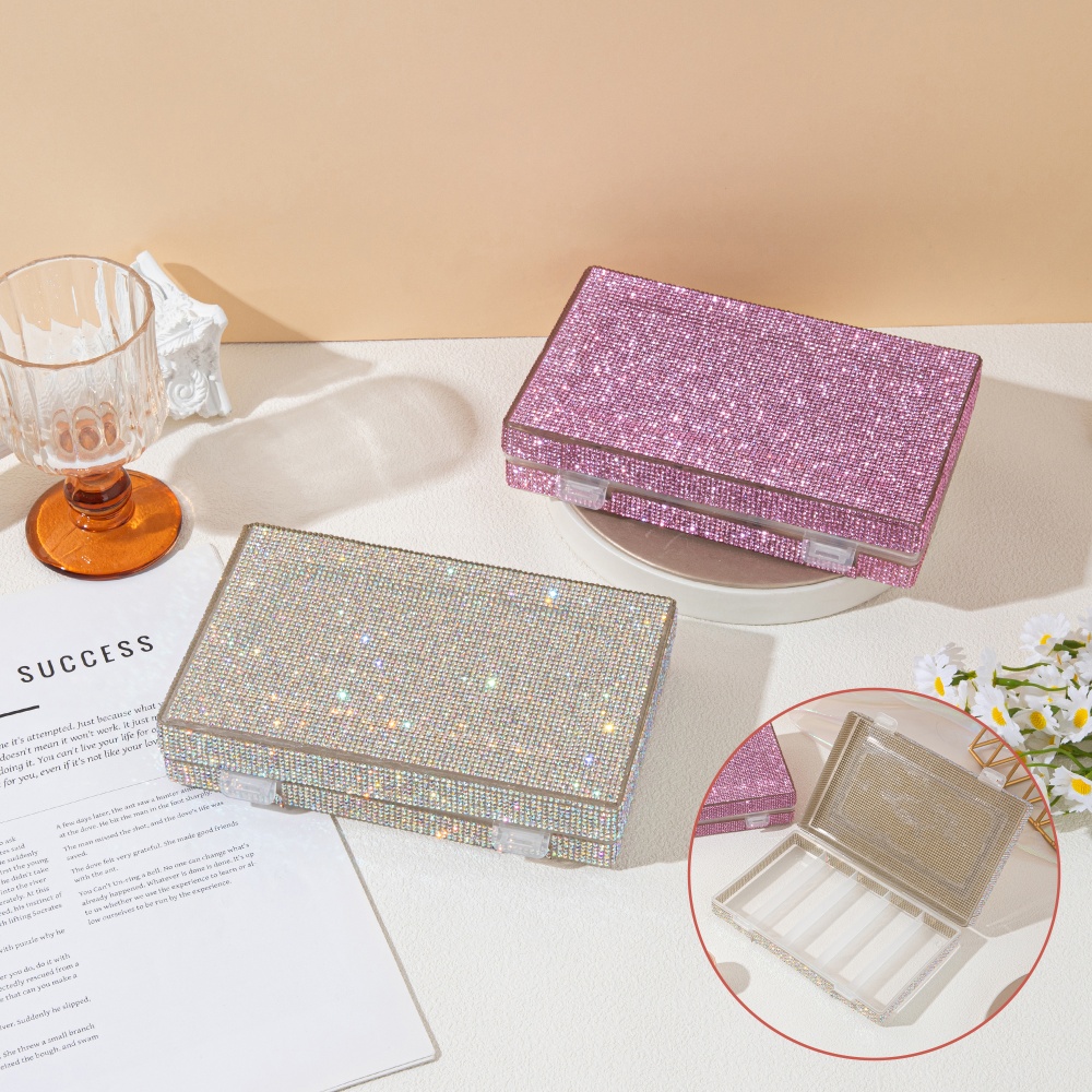 Nail Art Extension - Luxury Shiny Rhinestone Storage Box Dual
