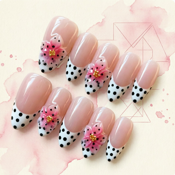 Nail Art Polos - Nude Color French Polo Dot Three-Dimensional