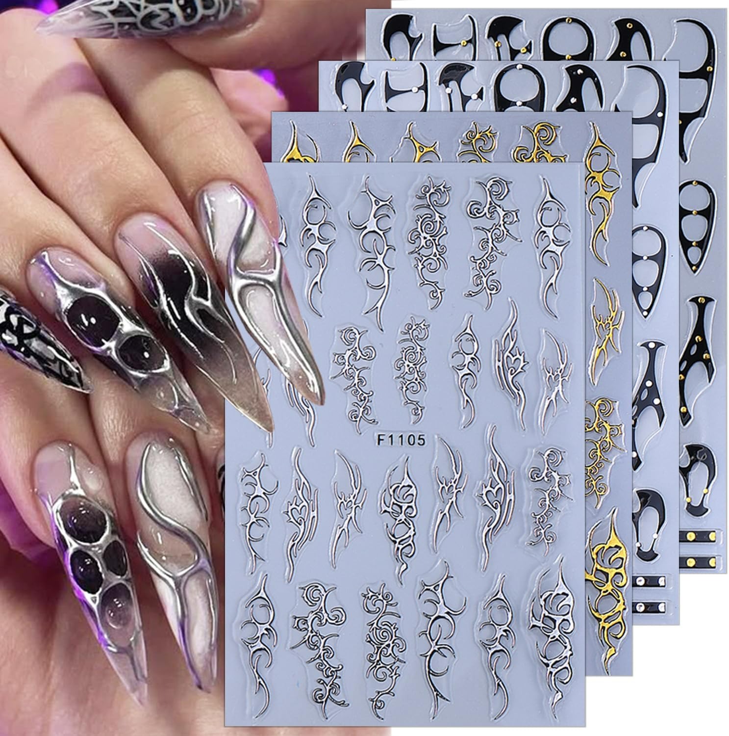 Nail Art Gothic - Gothic Nail Art Punk Belt Nail