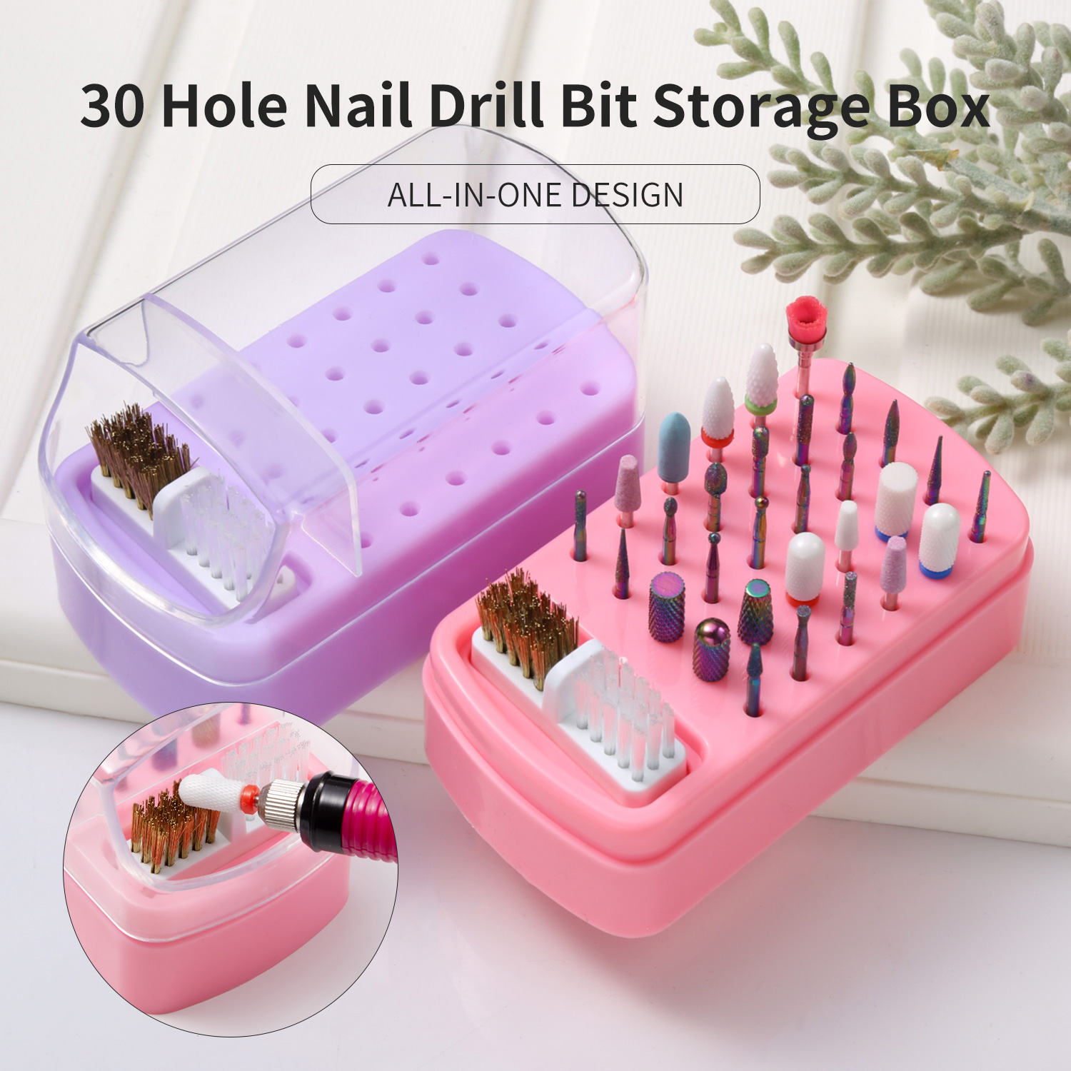 Nail Drill Machine - 30 Slots Nail Drill Bits Organizer