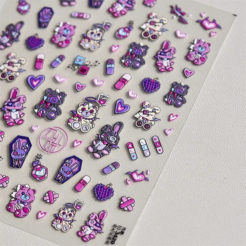 Nail Art Van Gogh - Darkness Blue Purple Bunny Bear Capsule