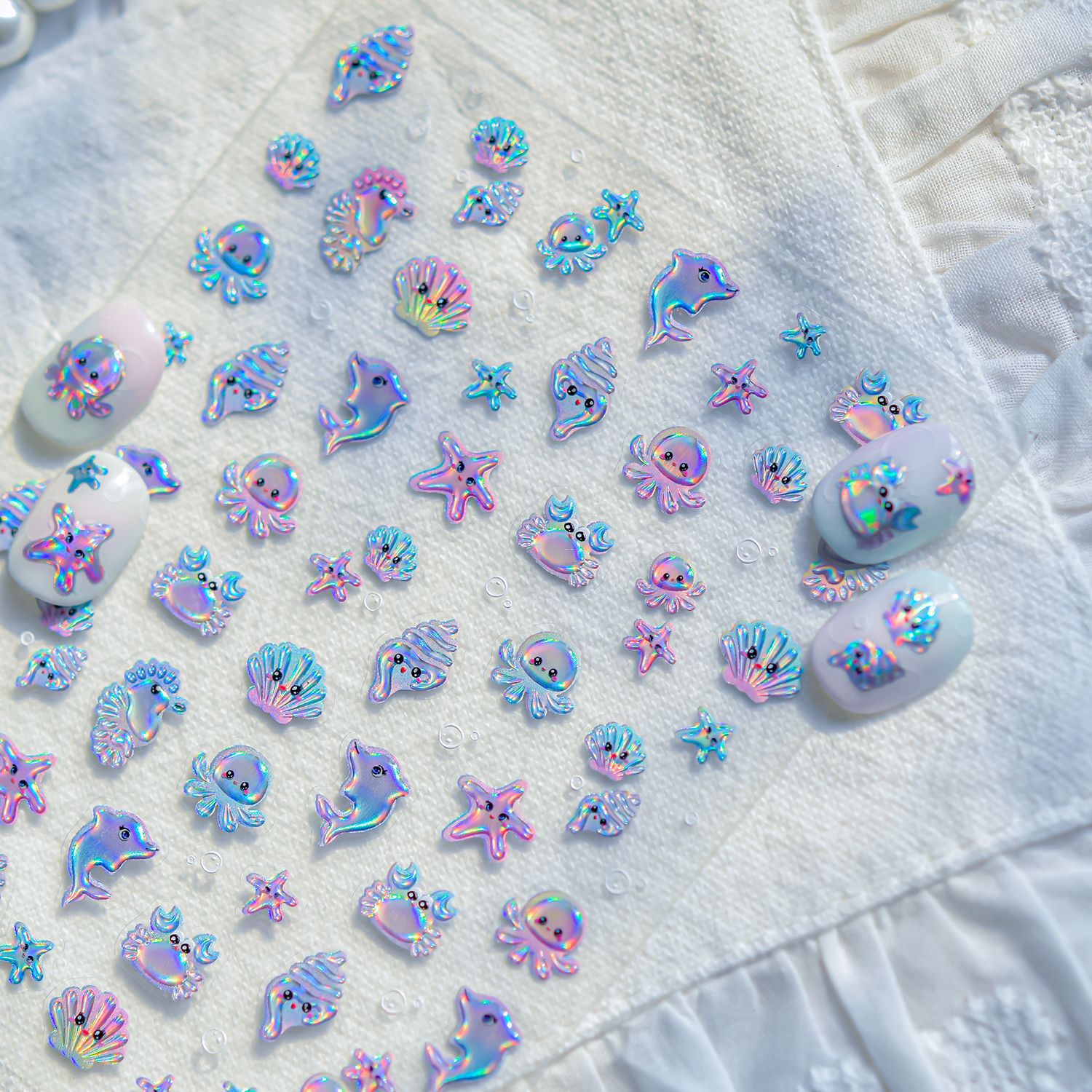 Nail Art Van Gogh - Ocean Jelly Nail Art Stickers Cute