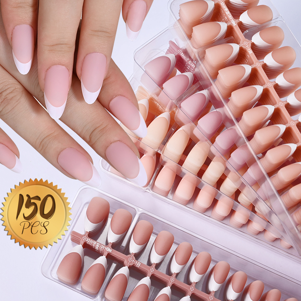 Nail Art Extension - 150Pcs French Gel Nail Tips Press
