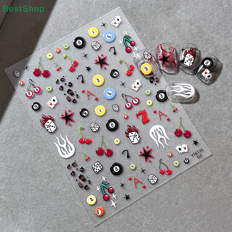 Nail Art Van Gogh - ☆☆☆3D Stereoscopic Cherry Billiards Dice Design