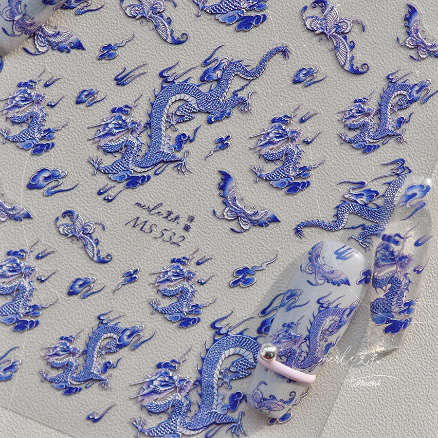 Blue and White Porcelain Drago - Nail Art Van Gogh review and price