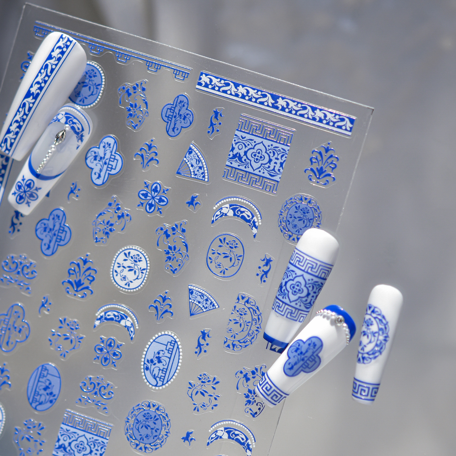 Traceless Blue White Porcelain - Nail Art Van Gogh review and price
