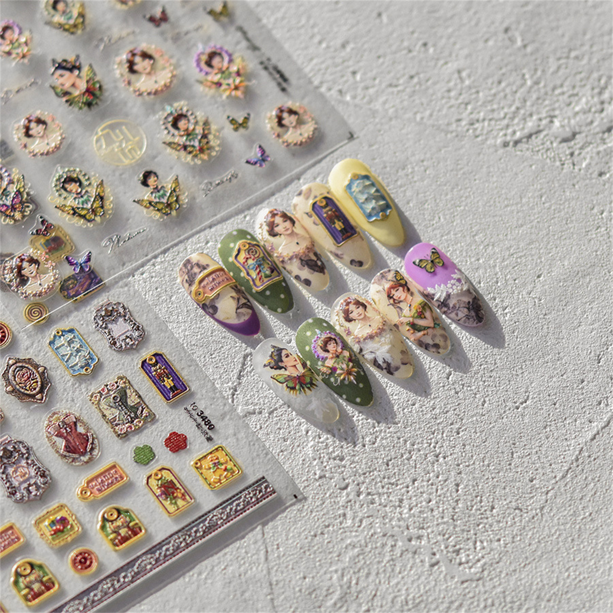 1pcs 5D 2024New English Retro  - Nail Art Van Gogh review and price