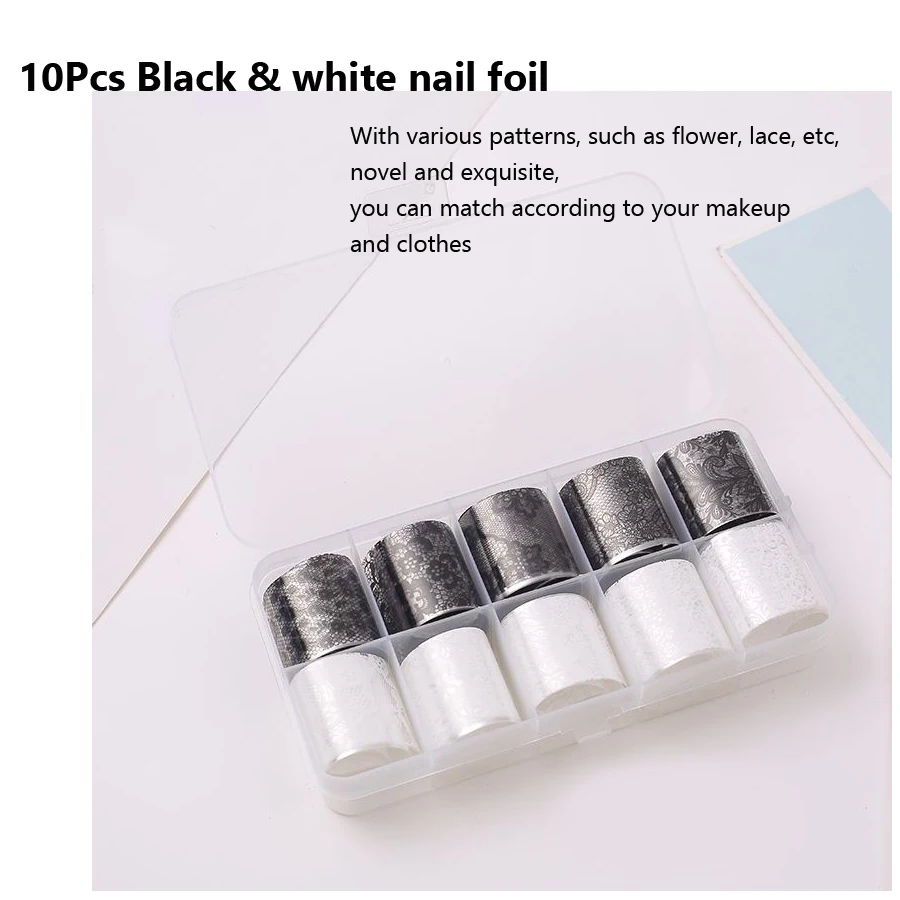 10 Rolls 2.5*60cm New Black Wh - Nail Art Gothic review and price