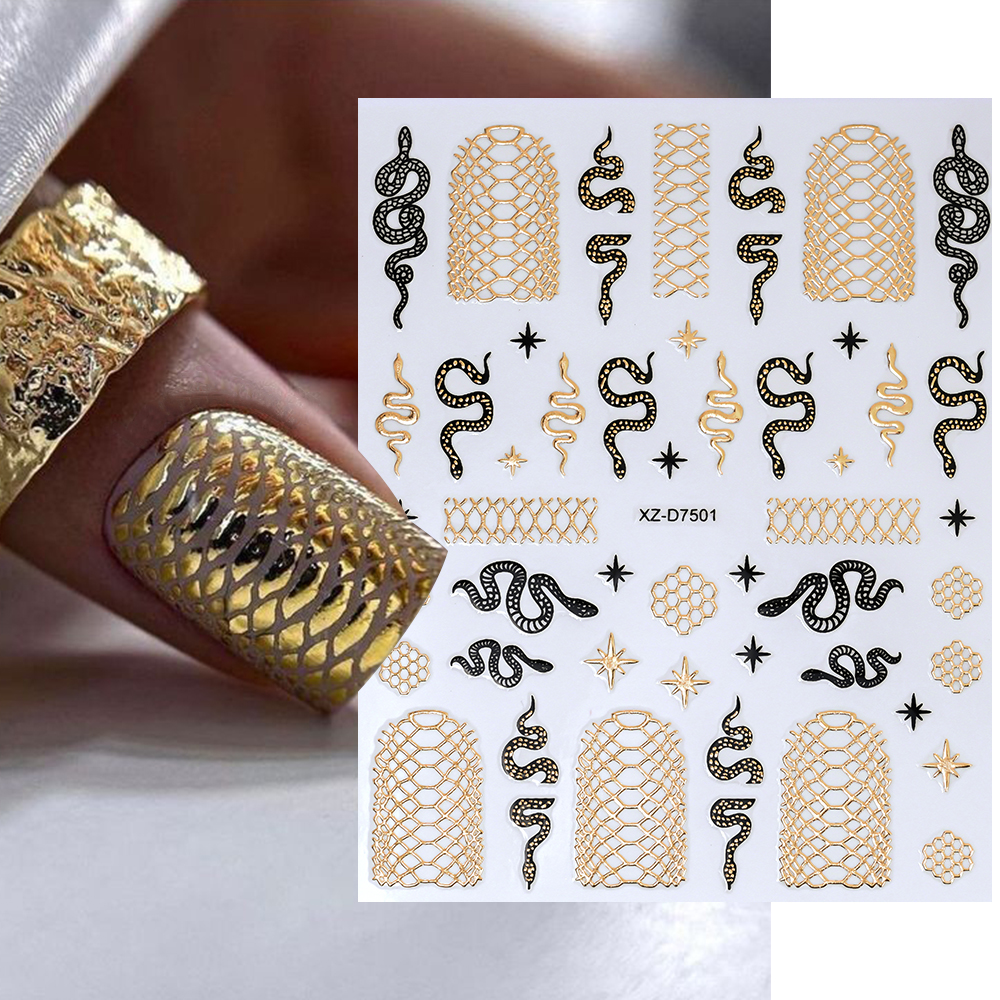 12Pcs 3D Bronzing Snake Sun St - Nail Art Gothic review and price