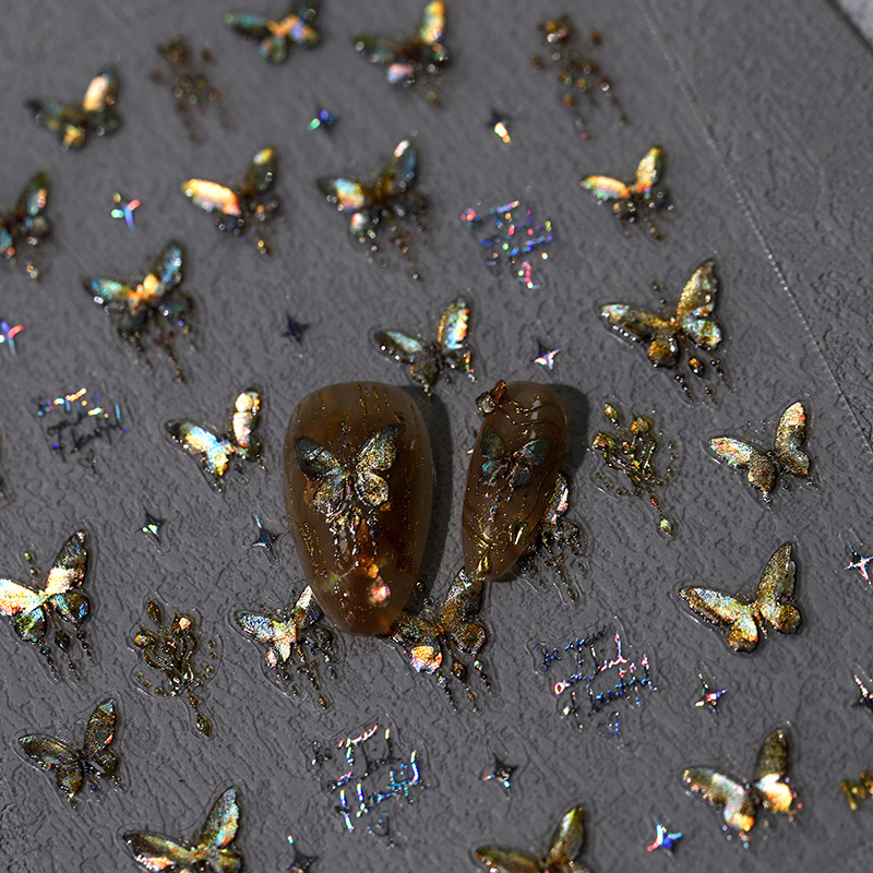 5D Relief Glitter Gold Laser B - Nail Art Van Gogh review and price