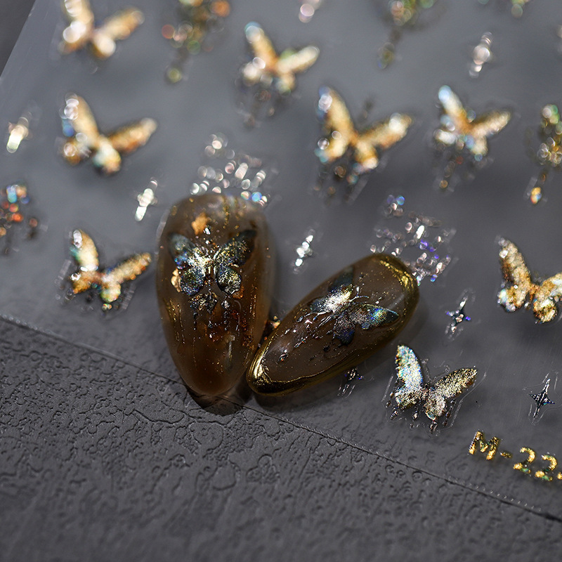 5D Relief Glitter Gold Laser B - Nail Art Van Gogh review and price