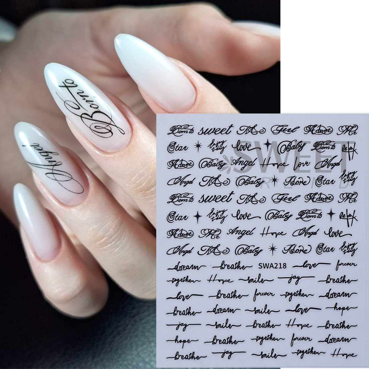 3pcs English Letter Nail Art S - Nail Art Gothic review and price