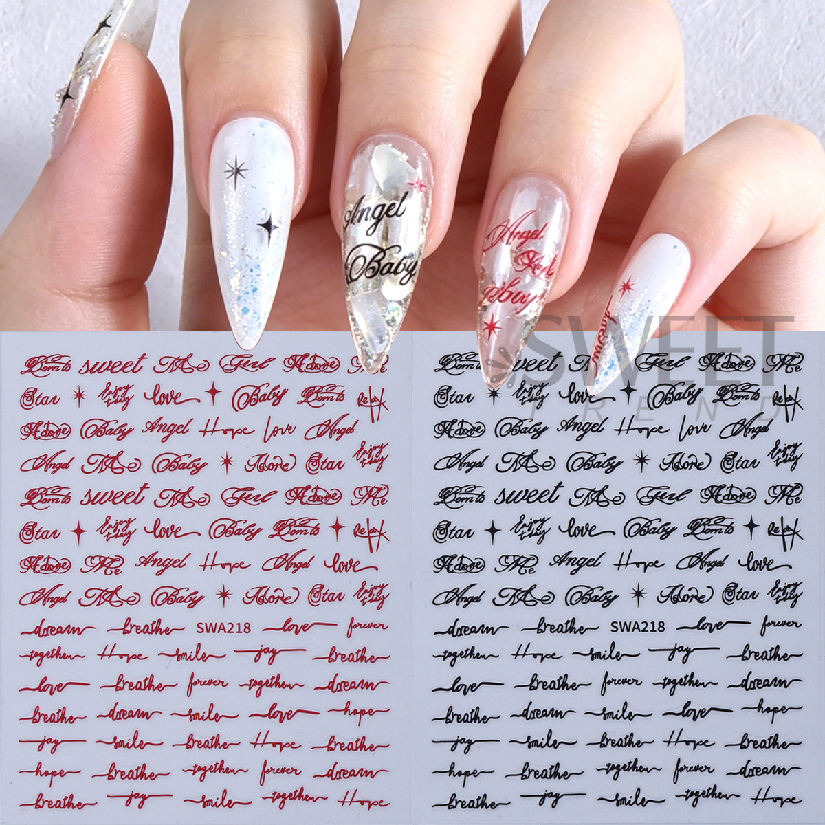3pcs English Letter Nail Art S - Nail Art Gothic review and price