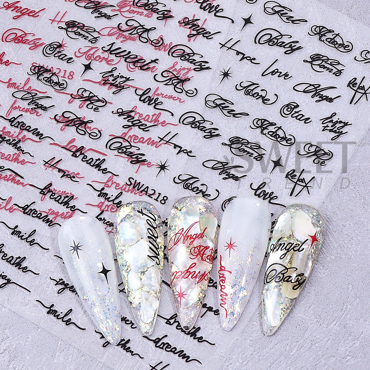 3pcs English Letter Nail Art S - Nail Art Gothic review and price