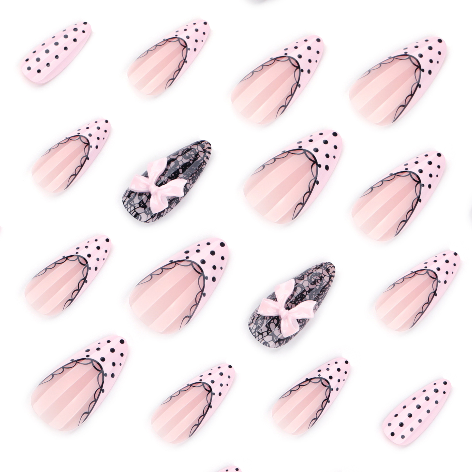 Black Polo Dot Wear False Nail - Nail Art Polos review and price