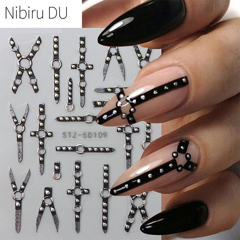 5D Black Belt Embossed Punk St - Nail Art Van Gogh review and price