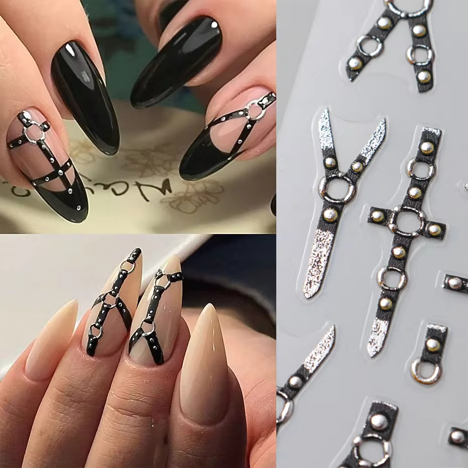 5D Black Belt Embossed Punk St - Nail Art Van Gogh review and price
