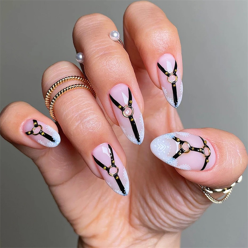 5D Black Belt Embossed Punk St - Nail Art Van Gogh review and price