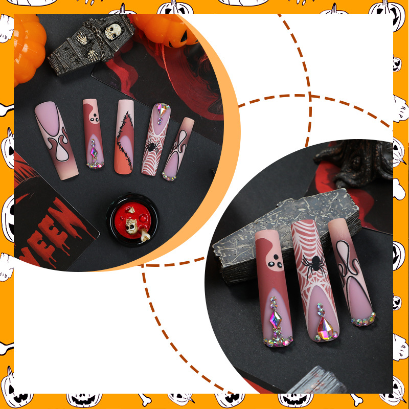 24pcs Long Coffin Fake Nail Ti - Nail Art Gothic review and price