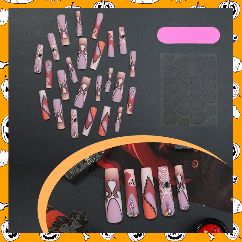 24pcs Long Coffin Fake Nail Ti - Nail Art Gothic review and price