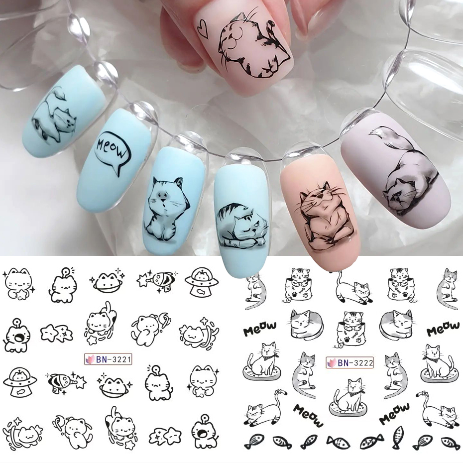 12 Designs Black Cat Nail Wate - Nail Art Van Gogh review and price