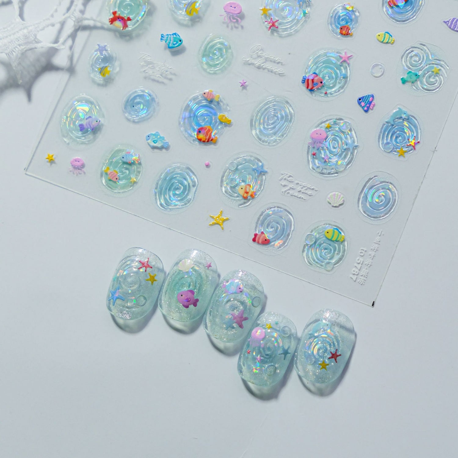 5D Summer Ocean Nail Stickers  - Nail Art Gothic review and price