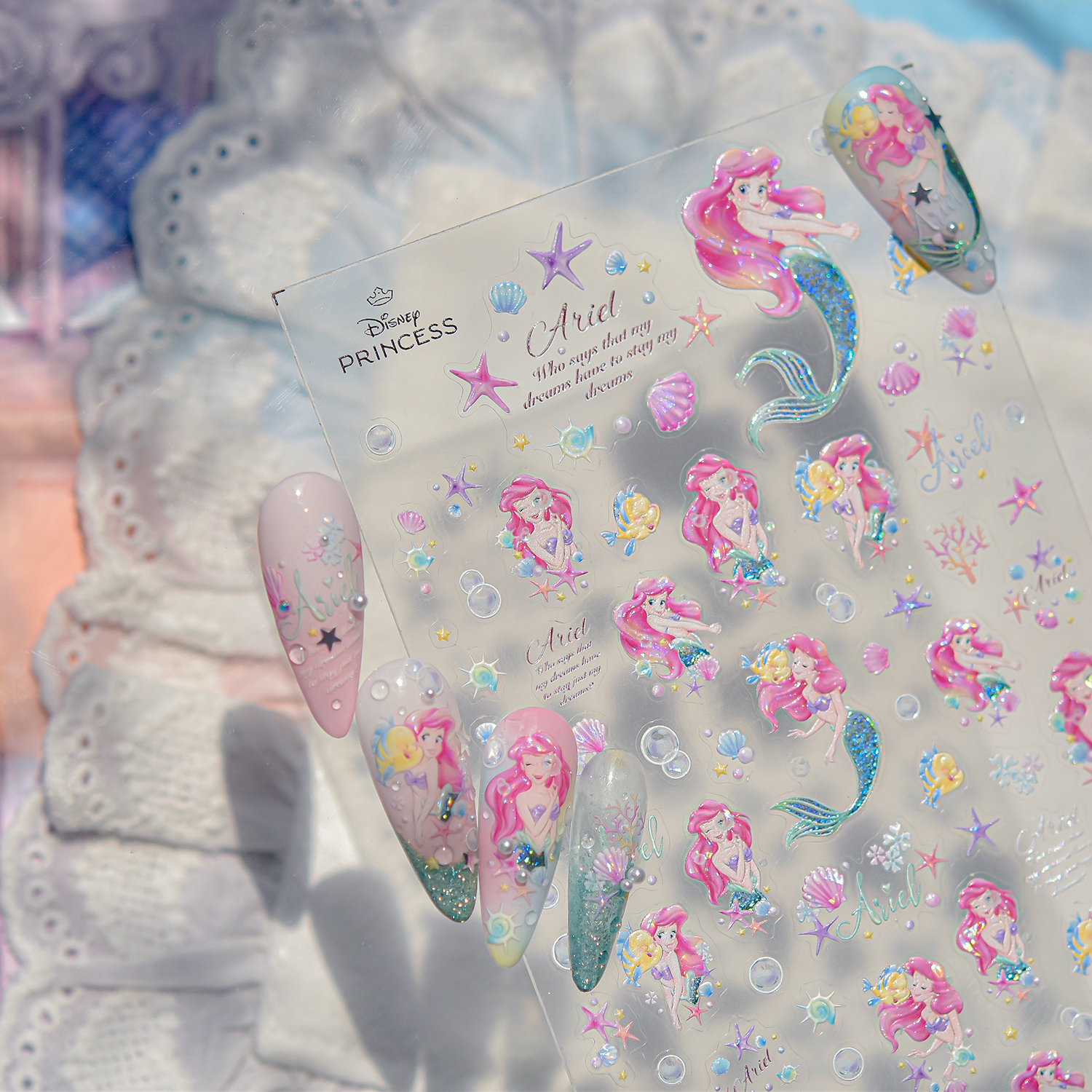 1 PCS 5D Disney Mermaid Nail A - Nail Art Queen review and price