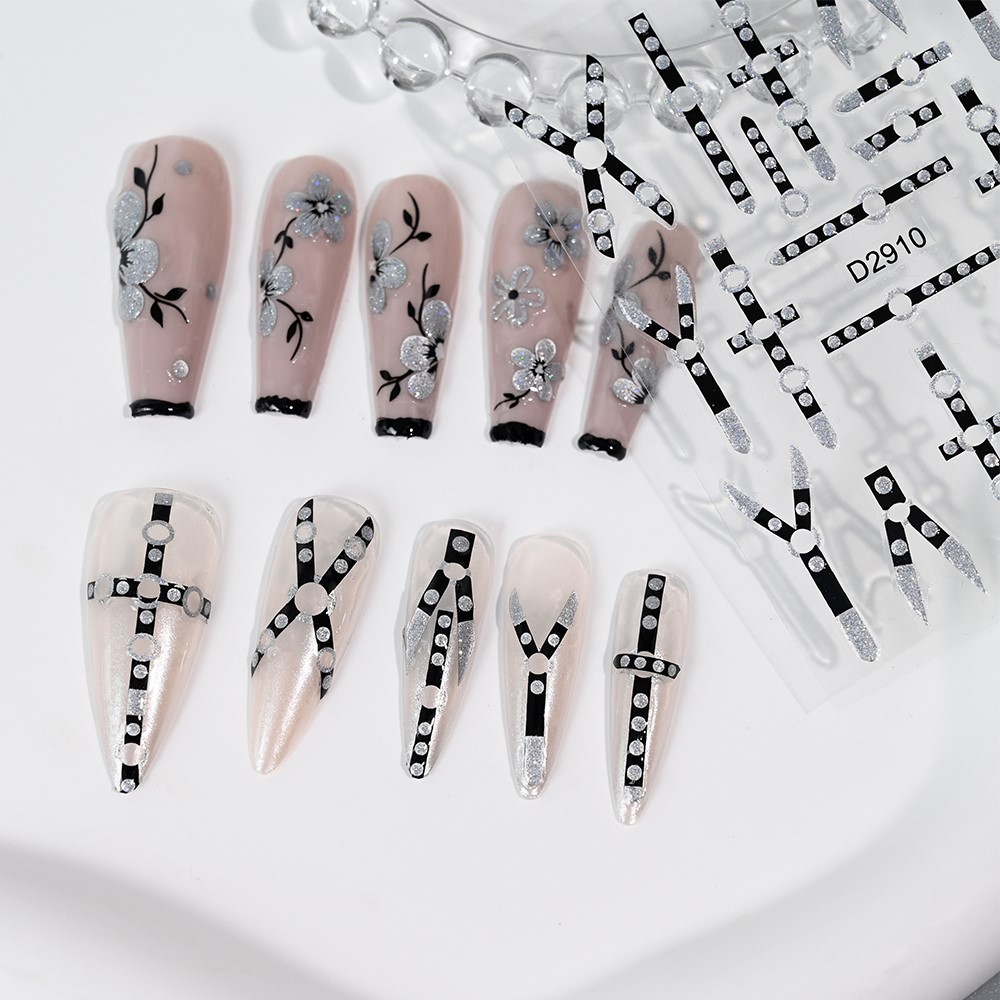 1pcs Gothic Punk Black Line Na - Nail Art Gothic review and price