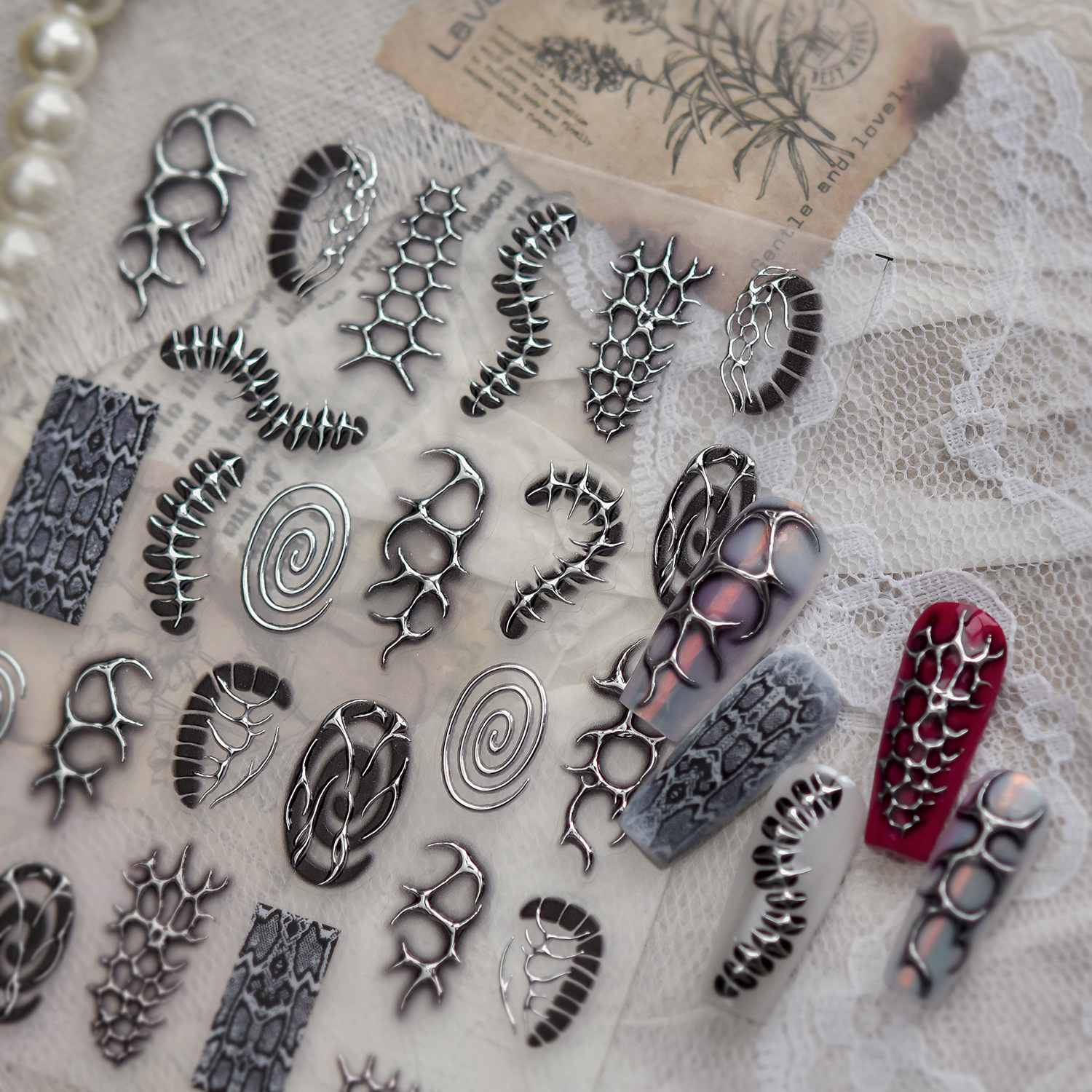 Punk Cool Metal Nails Art Stic - Nail Art Gothic review and price
