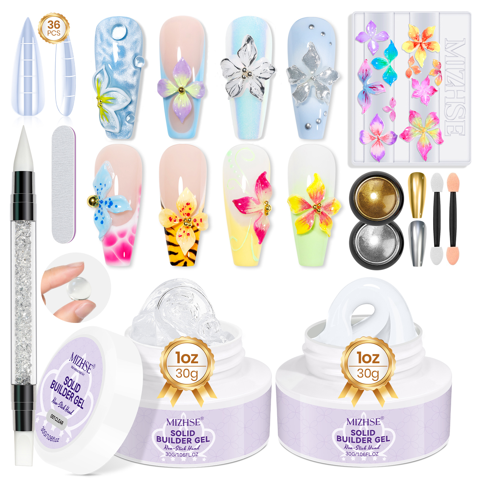 MIZHSE Builder Nail Gel White  - Nail Art Extension review and price