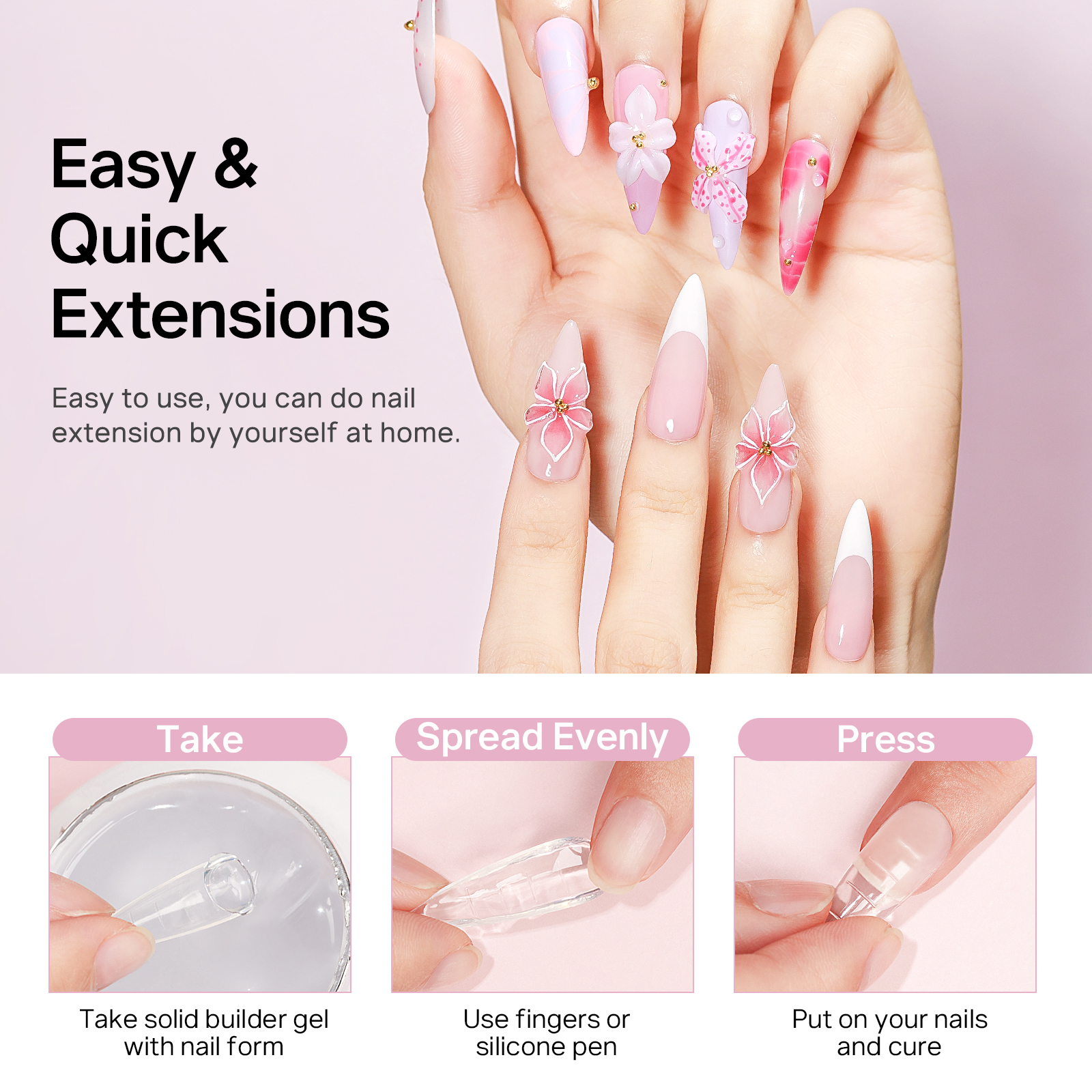MIZHSE Builder Nail Gel White  - Nail Art Extension review and price