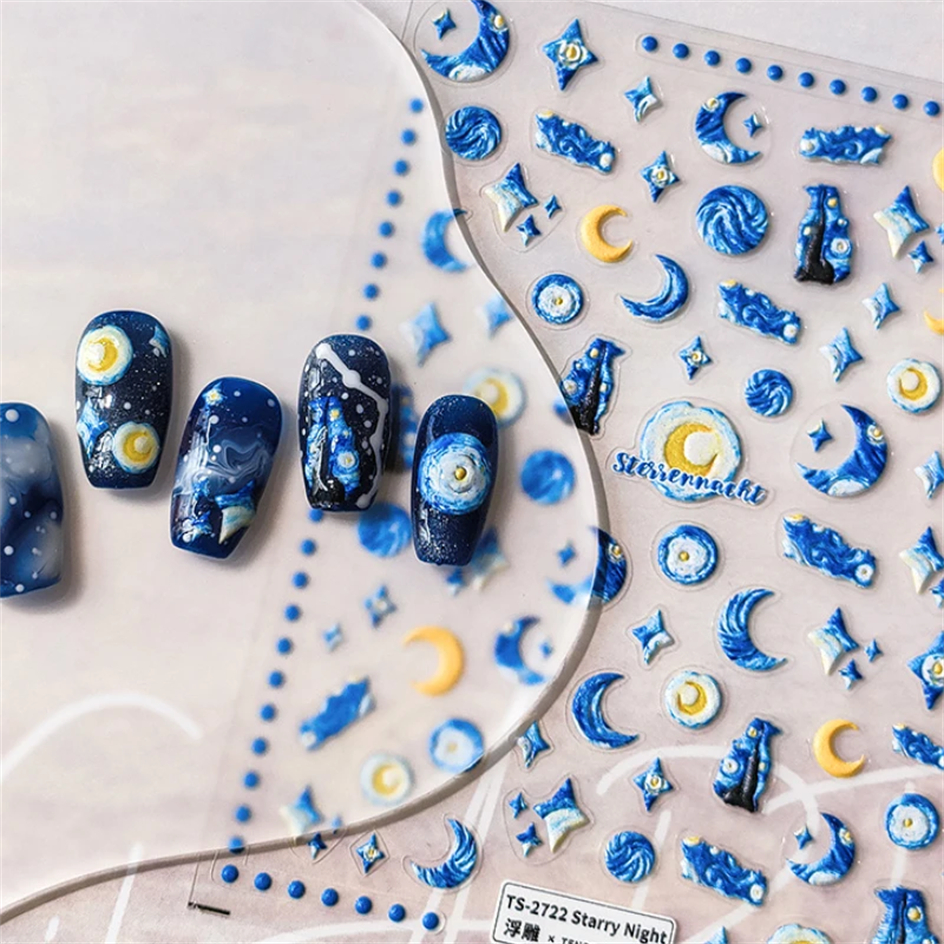 Blue Starry Night 5D Soft Embo - Nail Art Van Gogh review and price