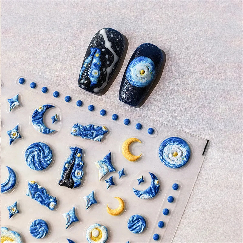 Blue Starry Night 5D Soft Embo - Nail Art Van Gogh review and price