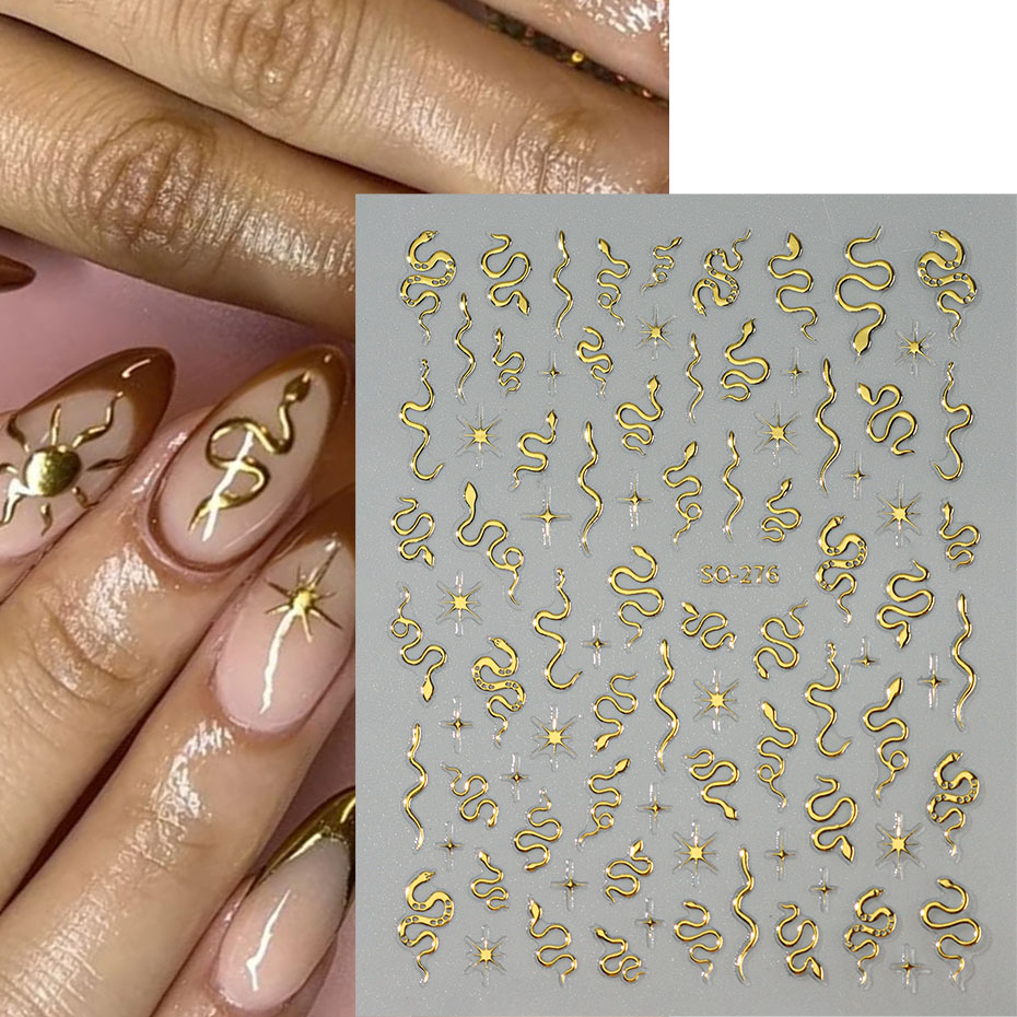 3pcs 3D Black Snake Nail Art S - Nail Art Gothic review and price