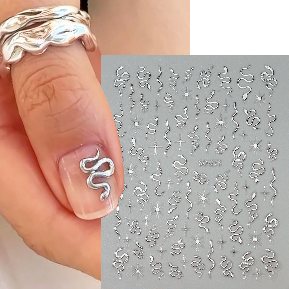 3pcs 3D Black Snake Nail Art S - Nail Art Gothic review and price