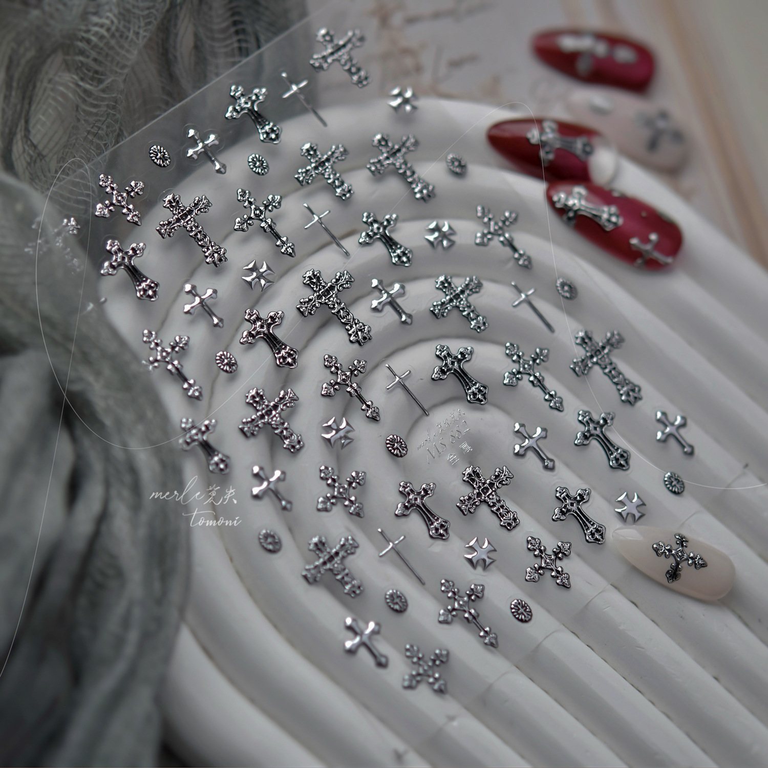 1pcs 5D Gold Silver Metal Nail - Nail Art Gothic review and price