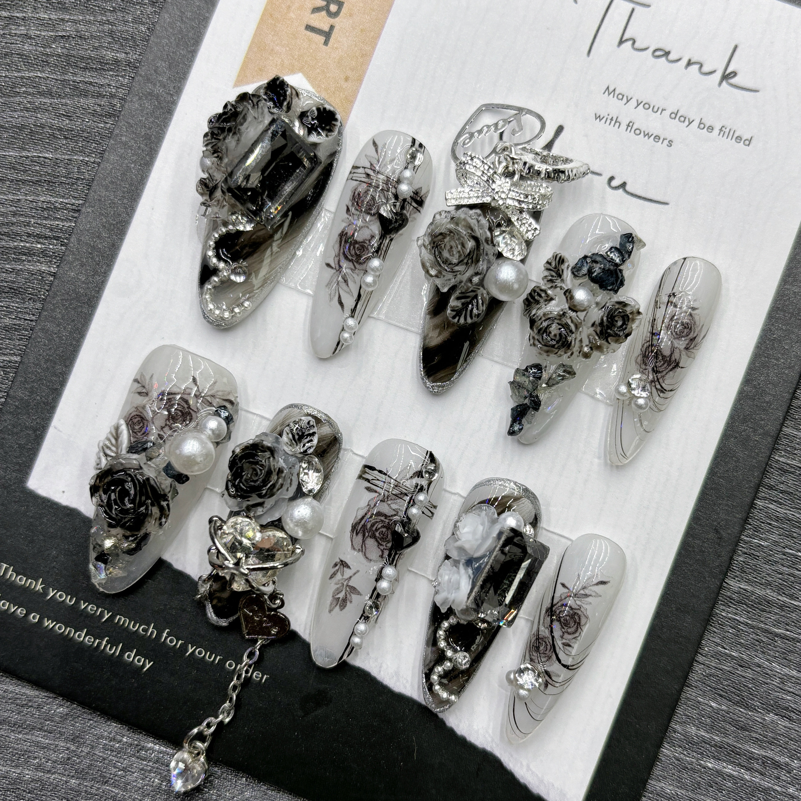 Gothic Black Rose Press On Nai - Nail Art Gothic review and price